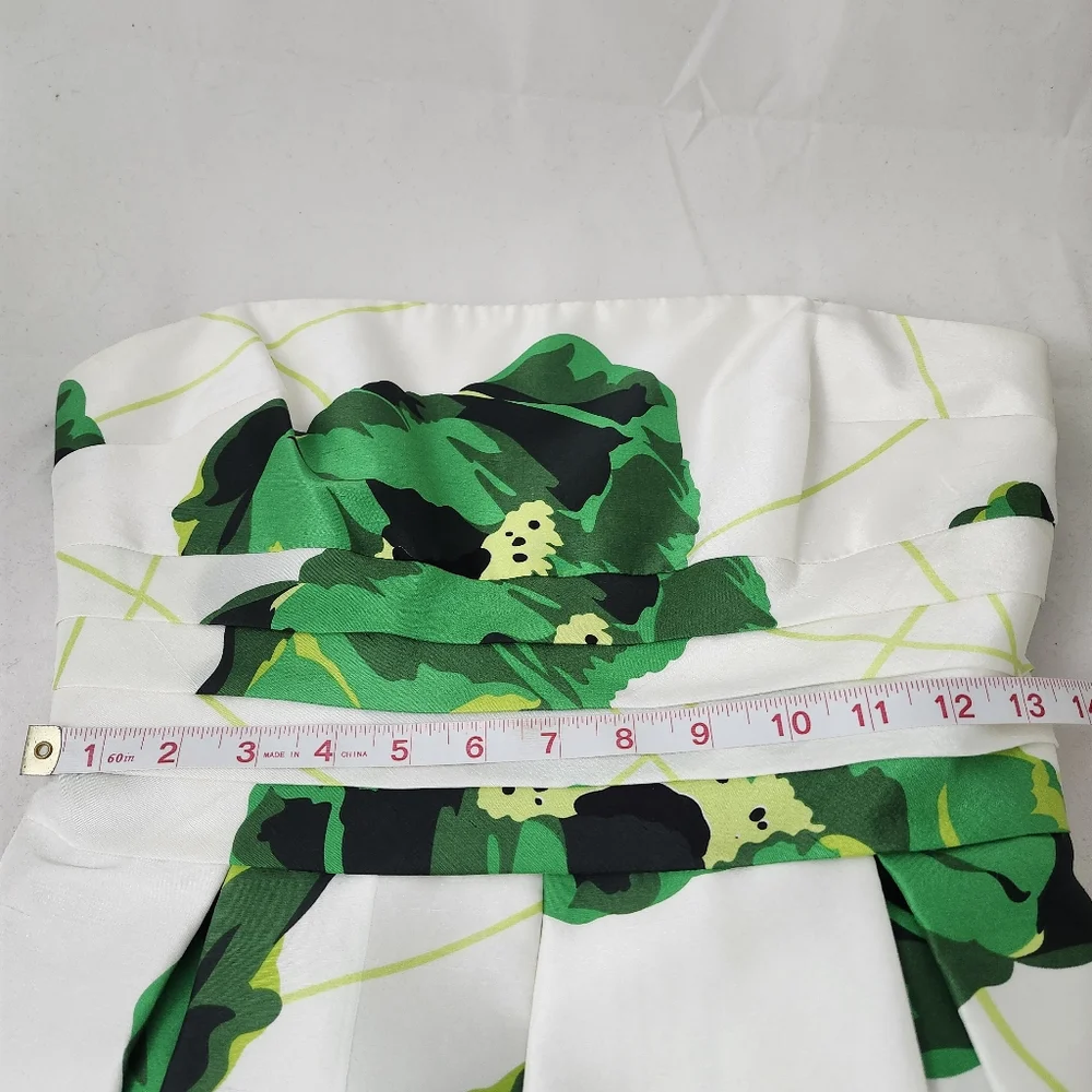 Kay Unger Green and White Strapless Dress - Picture 12 of 15